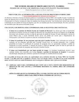 the school board of broward county, florida pedido de licença de