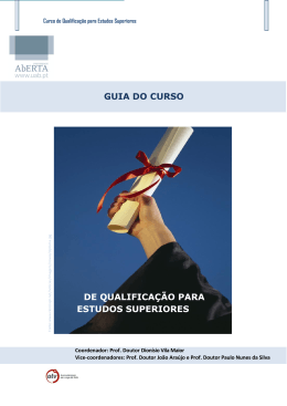 guia do curso de qualifica&ccedil;&atilde;o para estudos superiores