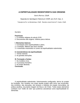 A Espiritualidade Redentorista das Origens