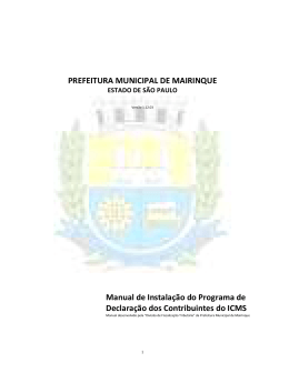 PREFEITURA MUNICIPAL DE MAIRINQUE Manual de Instalação