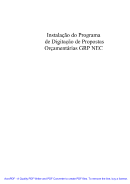 Instalação do Programa de Digitação de Propostas Orçamentárias