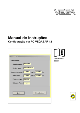 Manual de instruções - VEGA Americas, Inc.