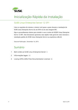 Inicializa&ccedil;&atilde;o R&aacute;pida da Instala&ccedil;&atilde;o