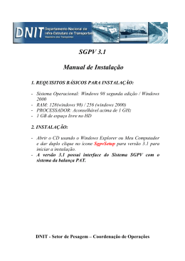 Manual Instalação SGPV - versão 3.1