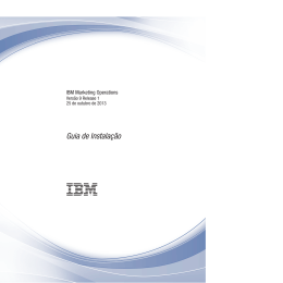 IBM Marketing Operations: Guia de Instala&ccedil;&atilde;o