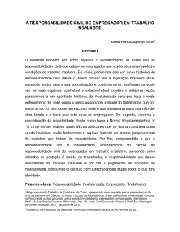 a responsabilidade civil do empregador em trabalho
