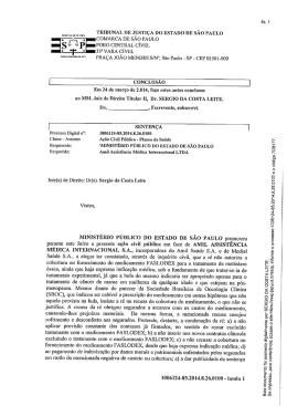 Senten&ccedil;a - Minist&eacute;rio P&uacute;blico