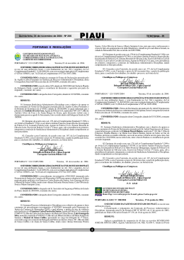 Portarias e Resolu&ccedil;&otilde;es - Di&aacute;rio Oficial