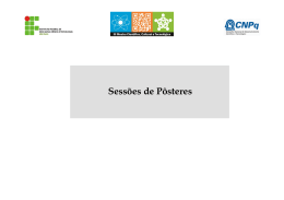 Sess&otilde;es de P&ocirc;steres - Instituto Federal de S&atilde;o Paulo &ndash; Campus