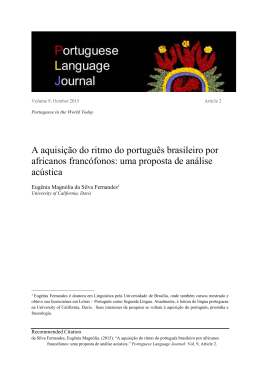 A aquisi&ccedil;&atilde;o do ritmo do portugu&ecirc;s brasileiro por africanos