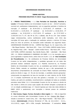 Edital - Universidade Cruzeiro do Sul