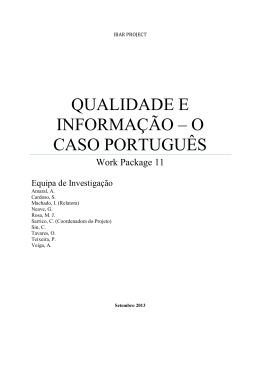 QUALIDADE E INFORMAÇÃO – O CASO PORTUGUÊS