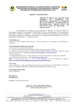 edital nº 001/2014 - ppge - Universidade Estadual do Centro