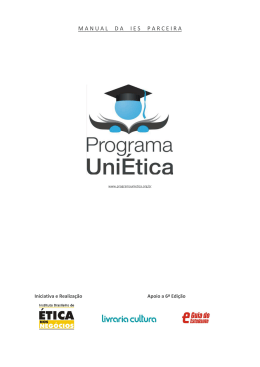Programa UniÉtica 2014 – Manual IES Parceira