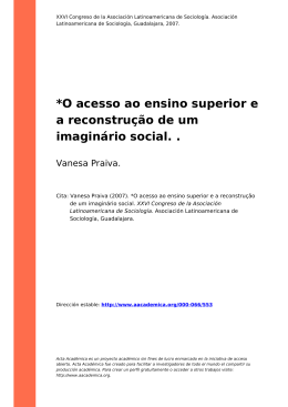 *O acesso ao ensino superior e a reconstrução de