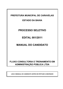 Edital Processo Seletivo - Caravelas