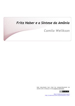 Fritz Haber e a Síntese da Amônia Camila - CCEAD PUC-Rio