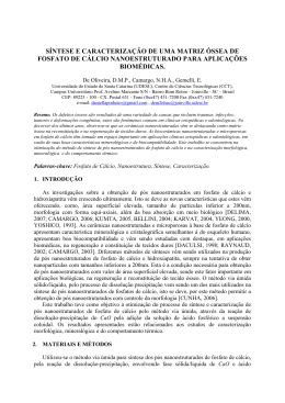 s&iacute;ntese e caracteriza&ccedil;&atilde;o de uma matriz &oacute;ssea de fosfato de c&aacute;lcio