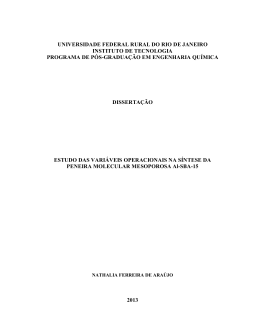 Estudo das vari&aacute;veis operacionais na s&iacute;ntese da peneira molecular