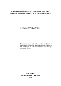 pr&aacute;ticas agr&iacute;colas e meio ambiente no cotidiano da aldeia
