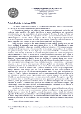 Peticao Cartista, 1838 - Fafich - Universidade Federal de Minas Gerais