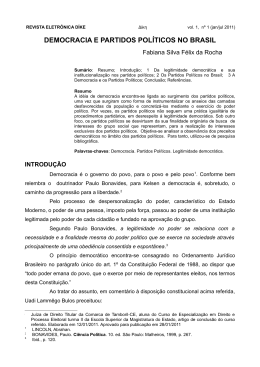 DEMOCRACIA E PARTIDOS POL&Iacute;TICOS NO BRASIL