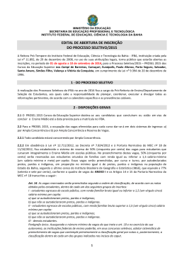 EDITAL DE ABERTURA DE INSCRI&Ccedil;&Atilde;O