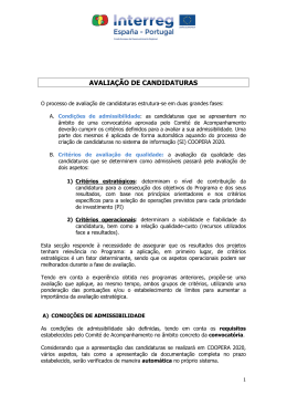 AVALIAÇÃO DE CANDIDATURAS