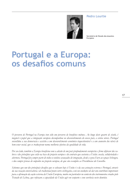 Portugal e a Europa: os desafios comuns