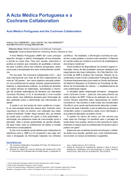 A Acta Médica Portuguesa e a Cochrane Collaboration