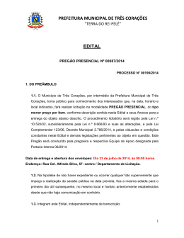 PREFEITURA MUNICIPAL DE TR&Ecirc;S CORA&Ccedil;&Otilde;ES EDITAL