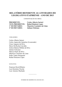 ano de 2013 - C&acirc;mara Municipal de Itapira-SP