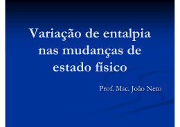 Variação de entalpia nas mudanças de estado físico