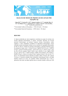 SELE&Ccedil;&Atilde;O DE MEIOS DE PRODU&Ccedil;&Atilde;O DE LIPASE POR