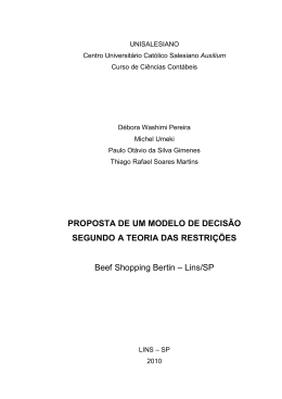 PROPOSTA DE UM MODELO DE DECIS&Atilde;O