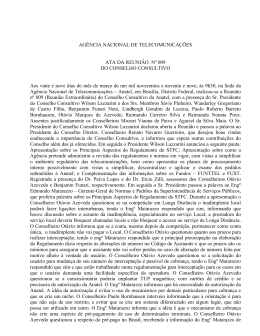 Ata da 9ª reunião do Conselho Consultivo, de 29/03/1999