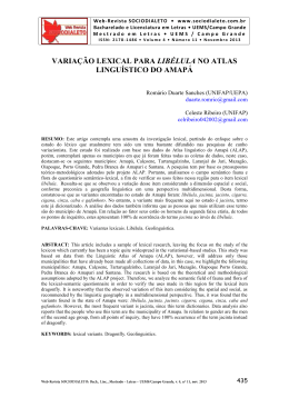 varia&ccedil;&atilde;o lexical para lib&eacute;lula no atlas lingu&iacute;stico do amap&aacute;