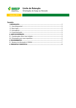 Limite de Reten&ccedil;&atilde;o - Orienta&ccedil;&otilde;es da Susep ao Mercado
