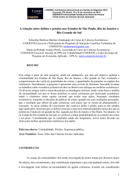 A rela&ccedil;&atilde;o entre delitos e pris&otilde;es nos Estados de S&atilde;o
