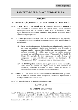 ESTATUTO DO BRB - BANCO DE BRAS&Iacute;LIA S.A.