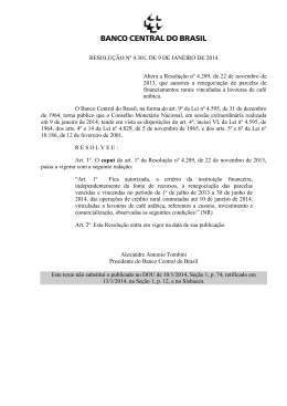 Resolução BACEN 4.301, de 09/01/2014