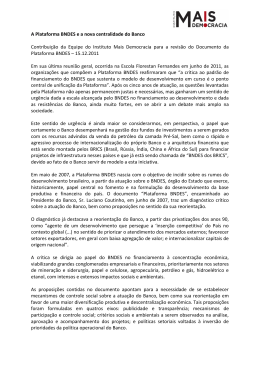 A Plataforma BNDES e a nova centralidade do Banco Contribui&ccedil;&atilde;o