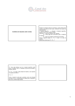Incid&ecirc;ncia de impostos sobre vendas