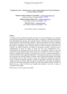 Produ&ccedil;&atilde;o do Leite: A Rela&ccedil;&atilde;o entre os Fatores
