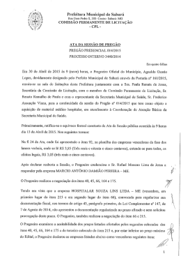 6a Ata do Preg&atilde;o 014/2015 - Clique aqui e baixe o arquivo