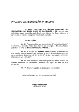 (Projeto de Resolução 051-2009
