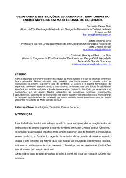 geografia e institui&ccedil;&otilde;es: os arranjos territoriais do ensino superior