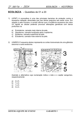 1&ordf; S&eacute;rie &ndash; 2014 BIOLOGIA &ndash; HIST&Oacute;RIA BIOLOGIA &ndash; Quest&otilde;es de 01
