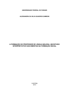 A FORMA&Ccedil;&Atilde;O DO PROFESSOR DE L&Iacute;NGUA INGLESA: UM
