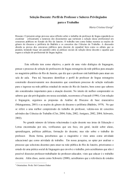 Seleção Docente: perfil de professor e saberes privilegiados